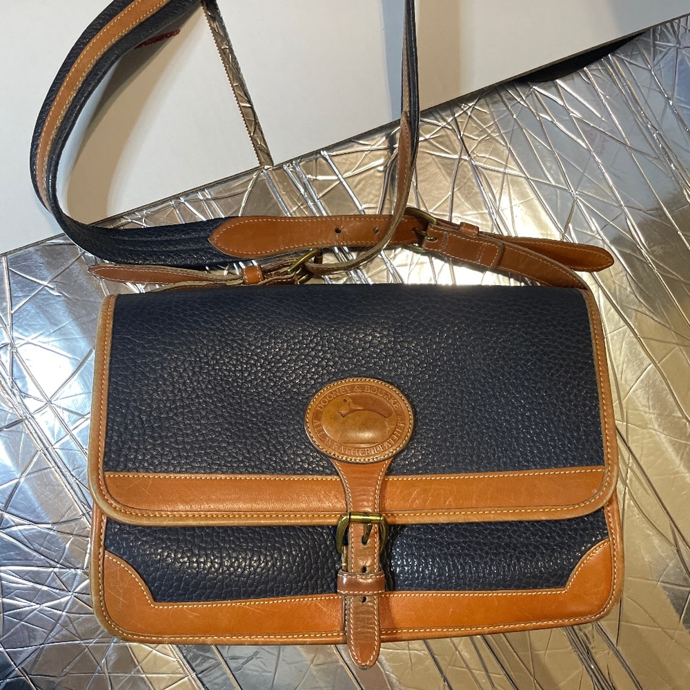 Dooney & Bourke Vintage Navy Blue Leather Bag